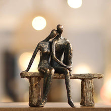Load image into Gallery viewer, Couple on Bench Sculpture