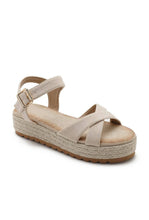Load image into Gallery viewer, Cross Strap Espadrille Platform Open Toe Buckled Sandals