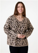 Load image into Gallery viewer, Leopard Jacquard V-Neck Jumper