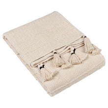 Load image into Gallery viewer, Caliche Woven Tasselled Throw Khaki