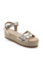 Load image into Gallery viewer, Cross Strap Espadrille Platform Open Toe Buckled Sandals