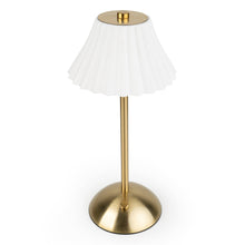 Load image into Gallery viewer, Luna Luxe LED Touch Table Lamp - White/Brass