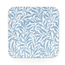 Load image into Gallery viewer, Jeff Banks Set of 4 Coasters – Leafy Trellis Blue 4pk