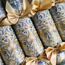 Load image into Gallery viewer, William Morris 13" Christmas Crackers Blue Gold Luxury