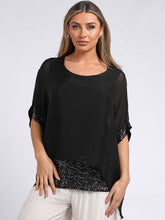 Load image into Gallery viewer, Italian Silk Chunky Twin Sequin Top - various colours