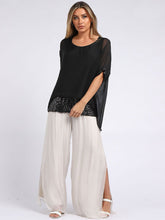 Load image into Gallery viewer, Italian Silk Chunky Twin Sequin Top - various colours