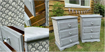 Drawer units decorated using the Annie Sloan Stencils Range