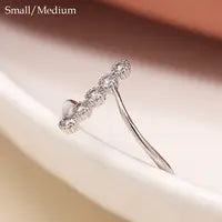 Load image into Gallery viewer, White gold plated crystal column ring

