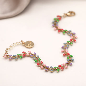Golden and pastel epoxy droplets bracelet