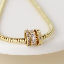 Load image into Gallery viewer, Golden triple mini crystal rings bracelet
