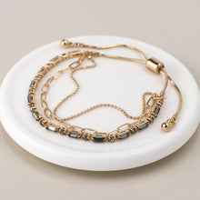 Load image into Gallery viewer, Golden smoky crystals and chains bracelet
