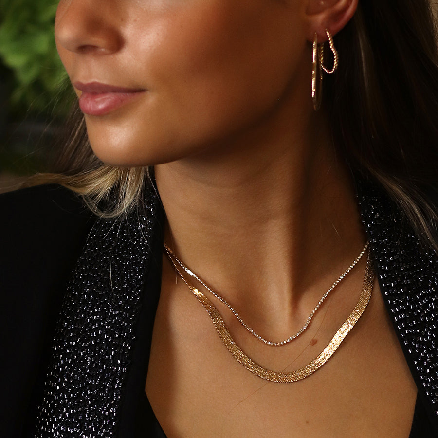 Gold plated liquid chain necklace