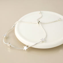 Load image into Gallery viewer, Silver Plated snake chain and stars adjustable bracelet (Copy)
