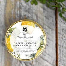 Load image into Gallery viewer, Meyer Lemon &amp; Pink Grapefruit Candle in a Matt Gold Tin

