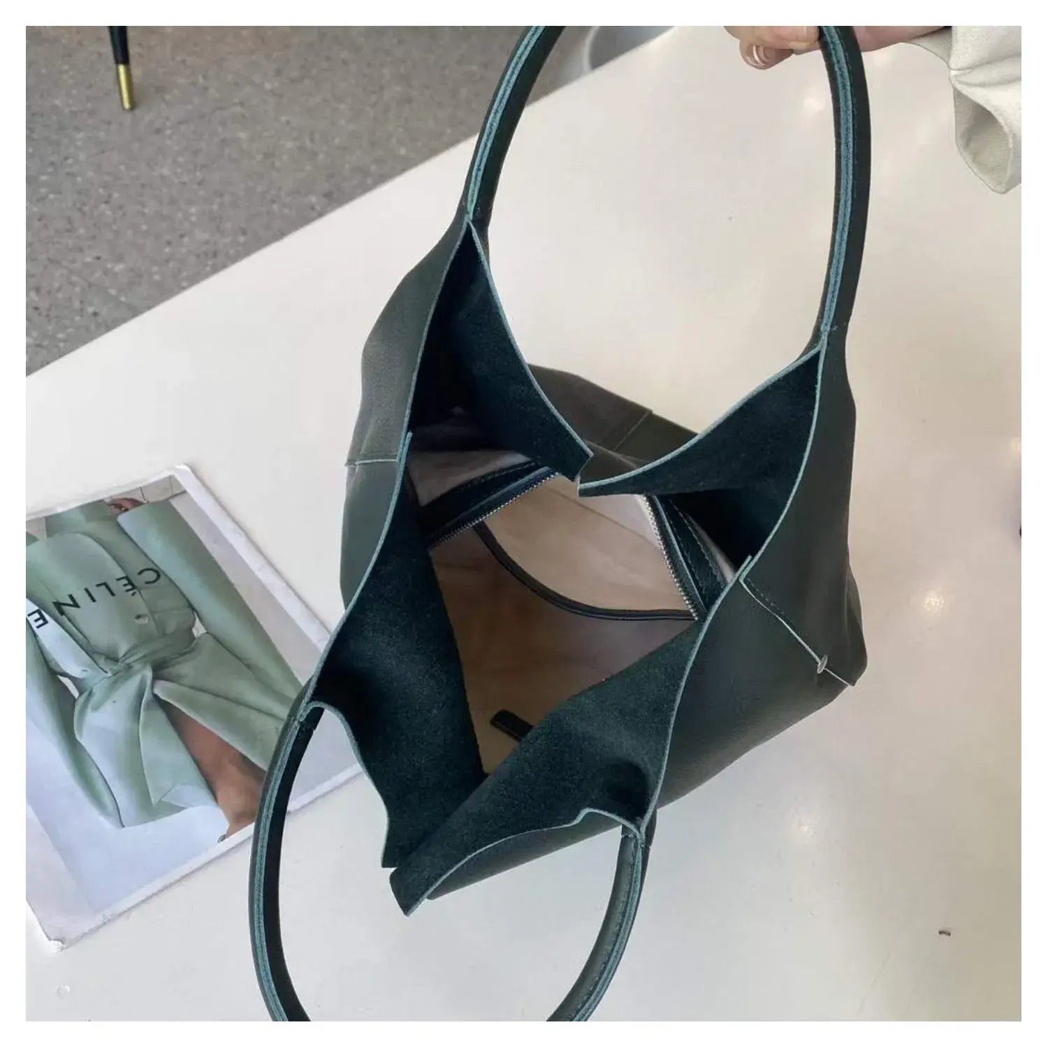 Genuine Leather Soft Hobo Tote Bag