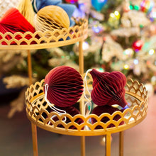 Load image into Gallery viewer, Deep Red Paper Honeycomb Hanging Decoration Assorted
