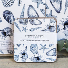 Load image into Gallery viewer, Inky Shells Set of 4 Coasters (Coastal Collection)
