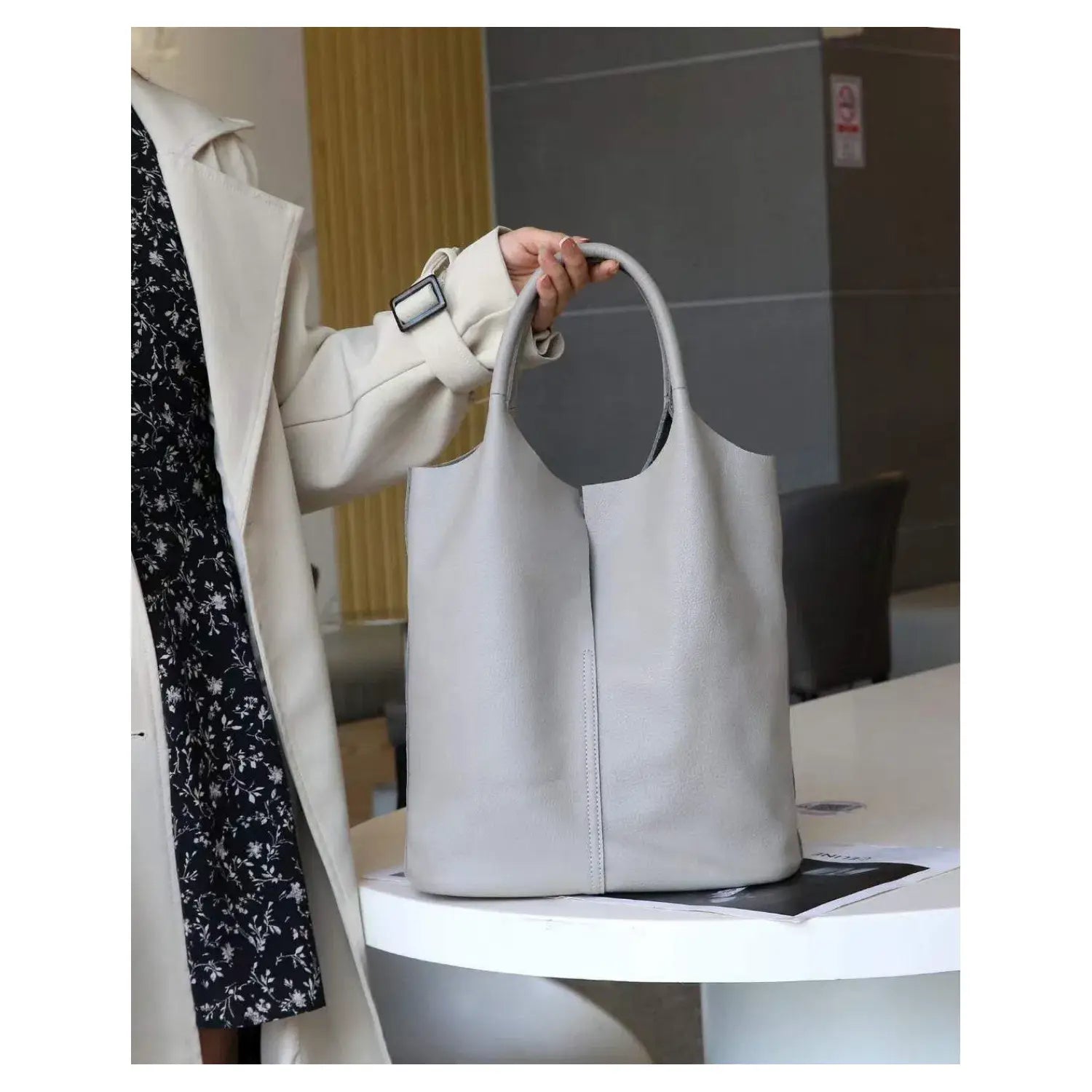 Genuine Leather Soft Hobo Tote Bag