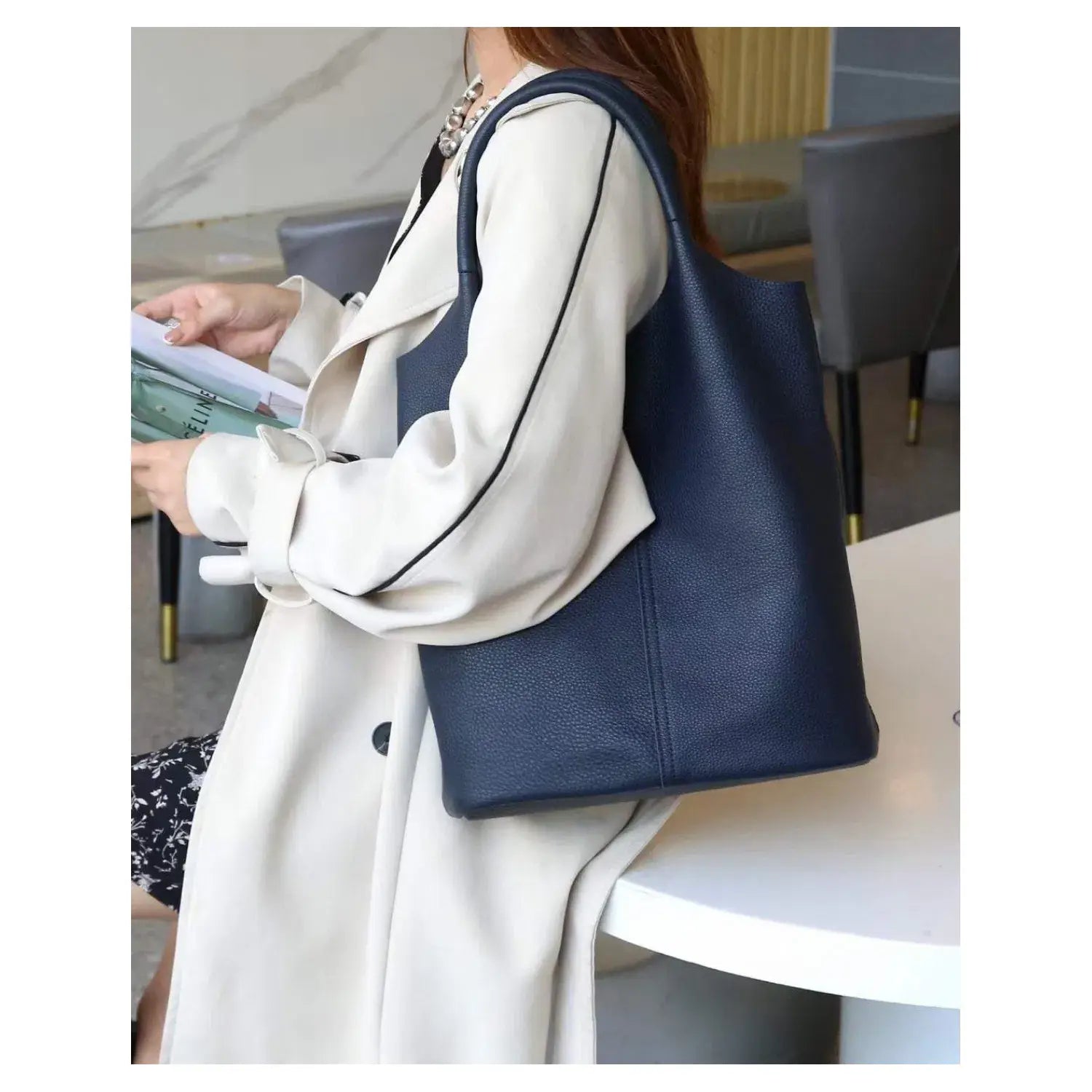 Genuine Leather Soft Hobo Tote Bag