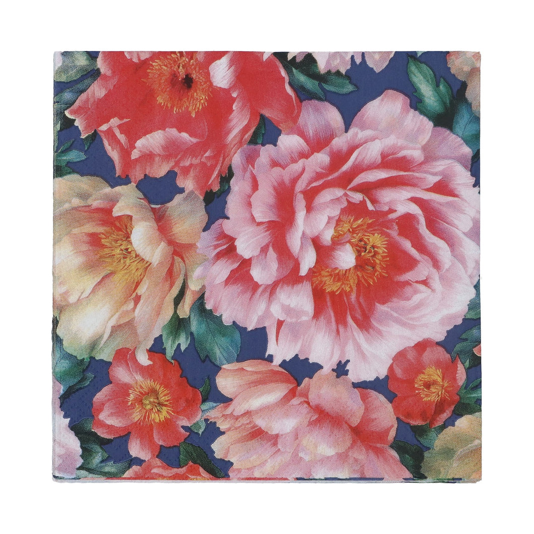 Paper Napkins - Midnight Peonies
