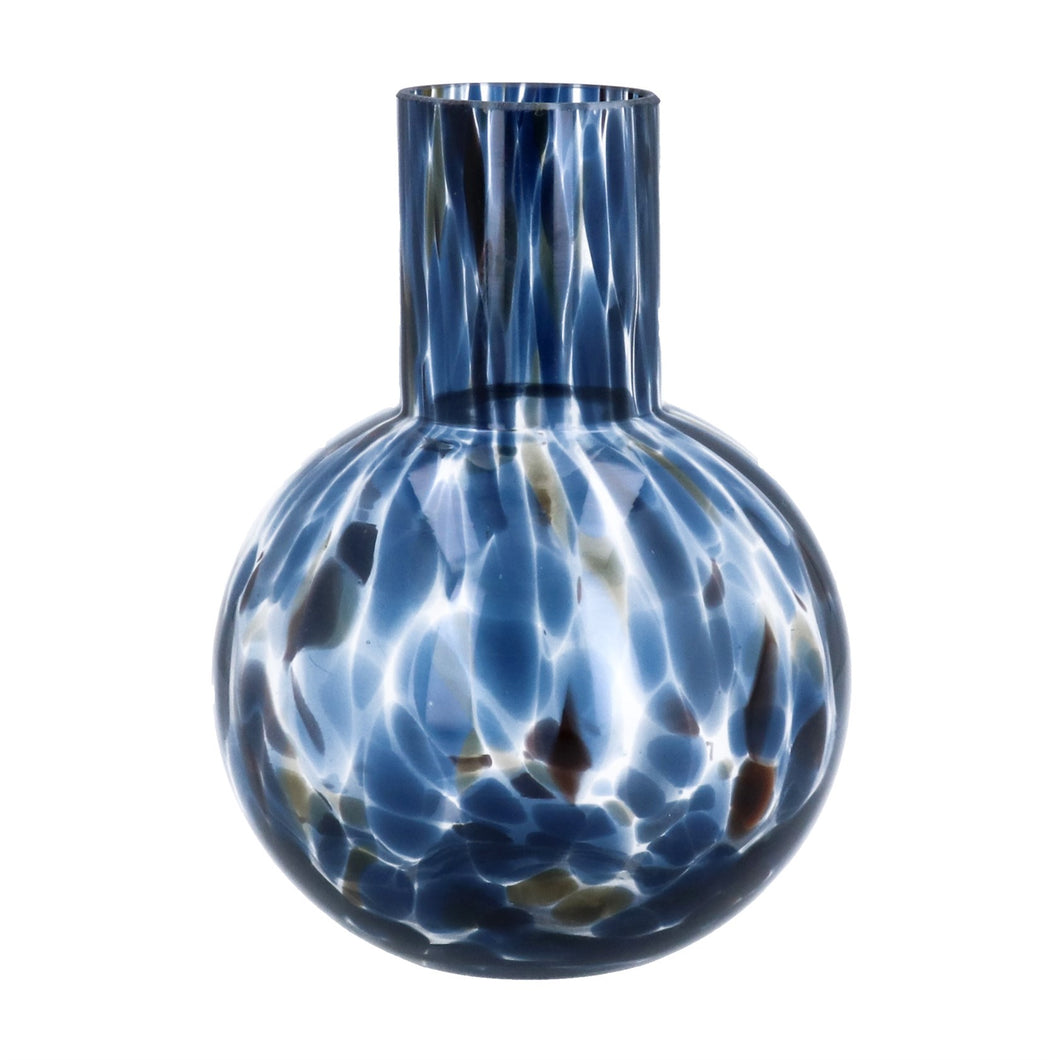 Glass Vase Tortoiseshell Ball - Blue