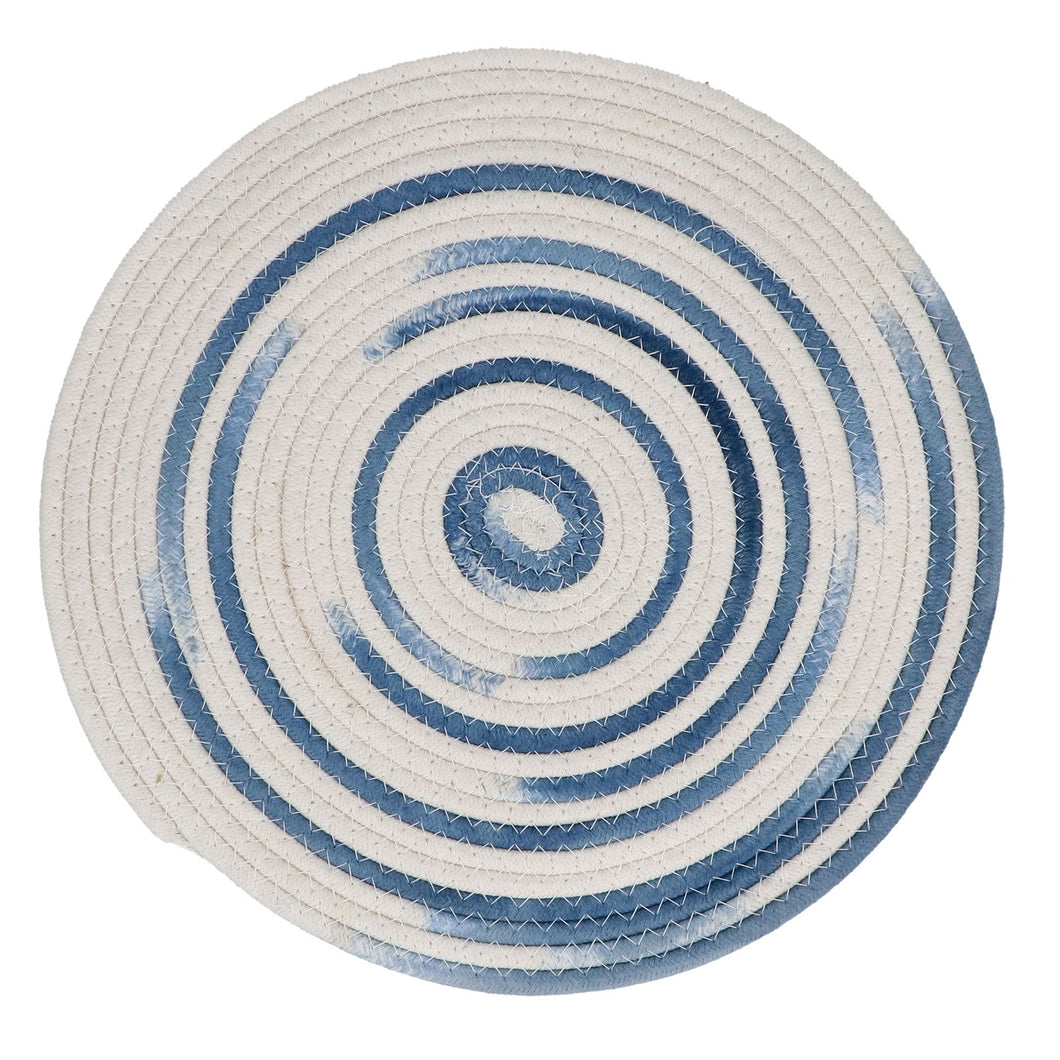 Placemat - Blue & White Ombre Rope Round