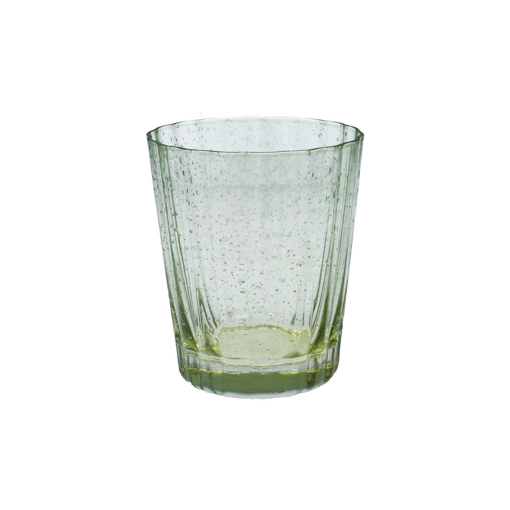 Bubble Fluted Tumbler Glasses - Green