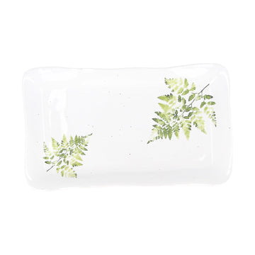 Ceramic Platter with handles - 30cm - White Fern