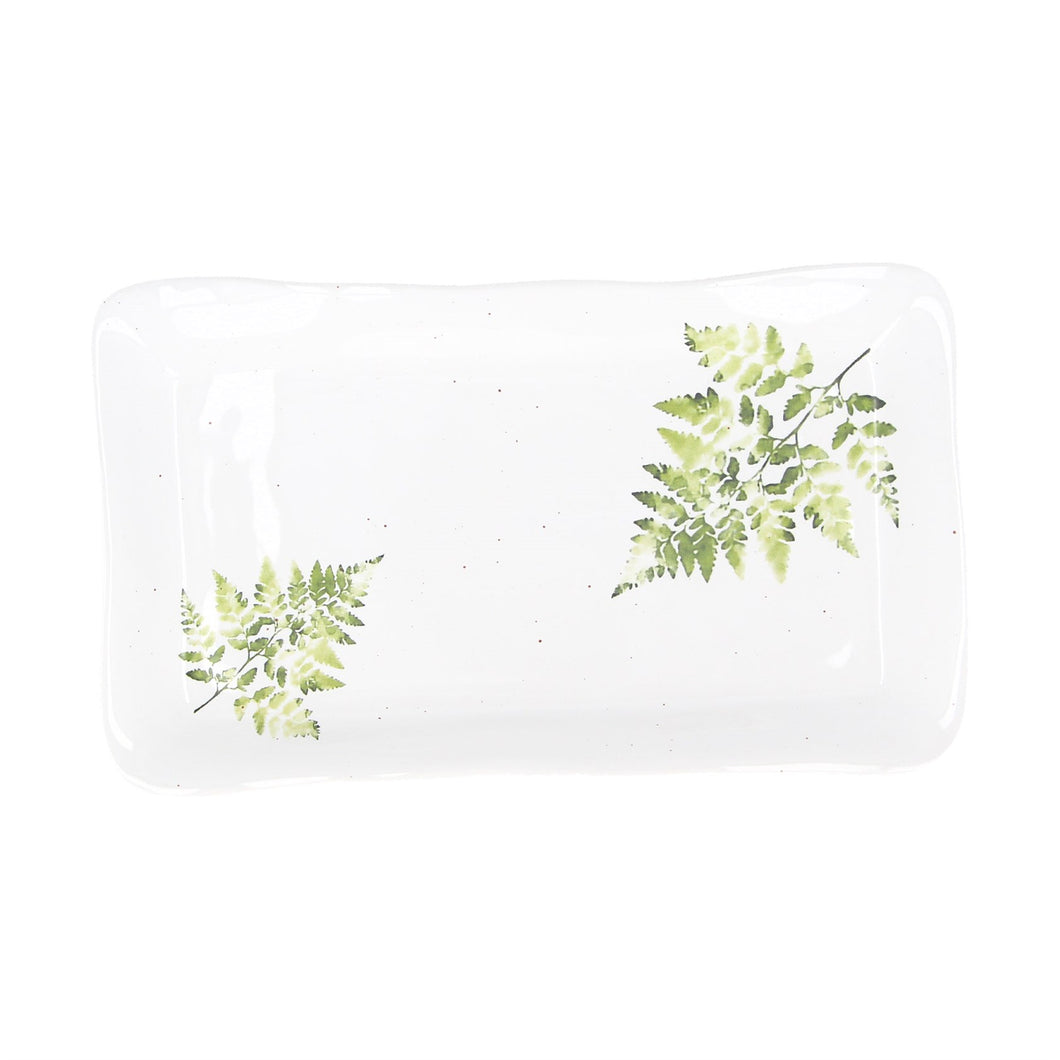 Ceramic Platter with handles - 30cm - White Fern