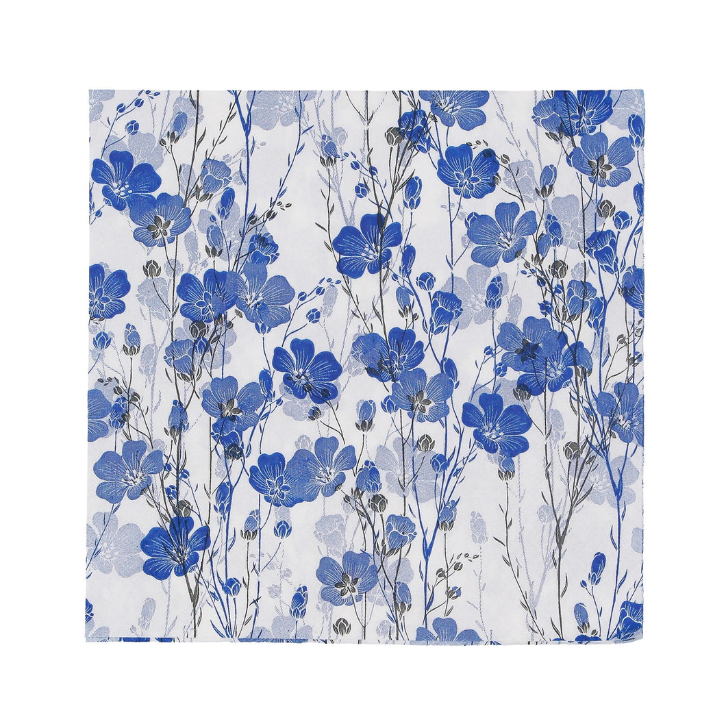 Paper Napkin - Blue Flax Flowers
