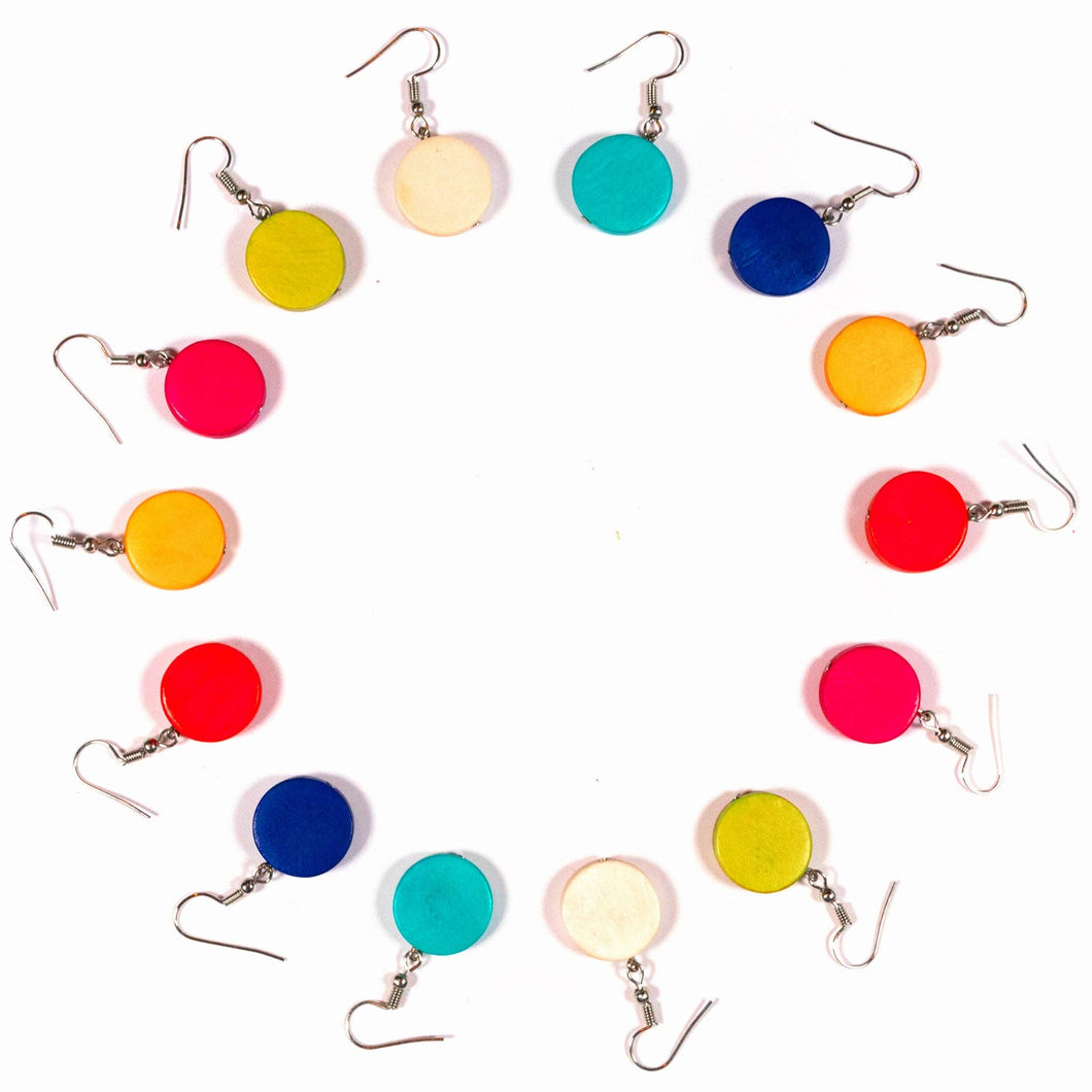 Wood Disc Earrings