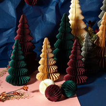Load image into Gallery viewer, Deep Red Honeycomb Tree Paper Standing Decoration - Large
