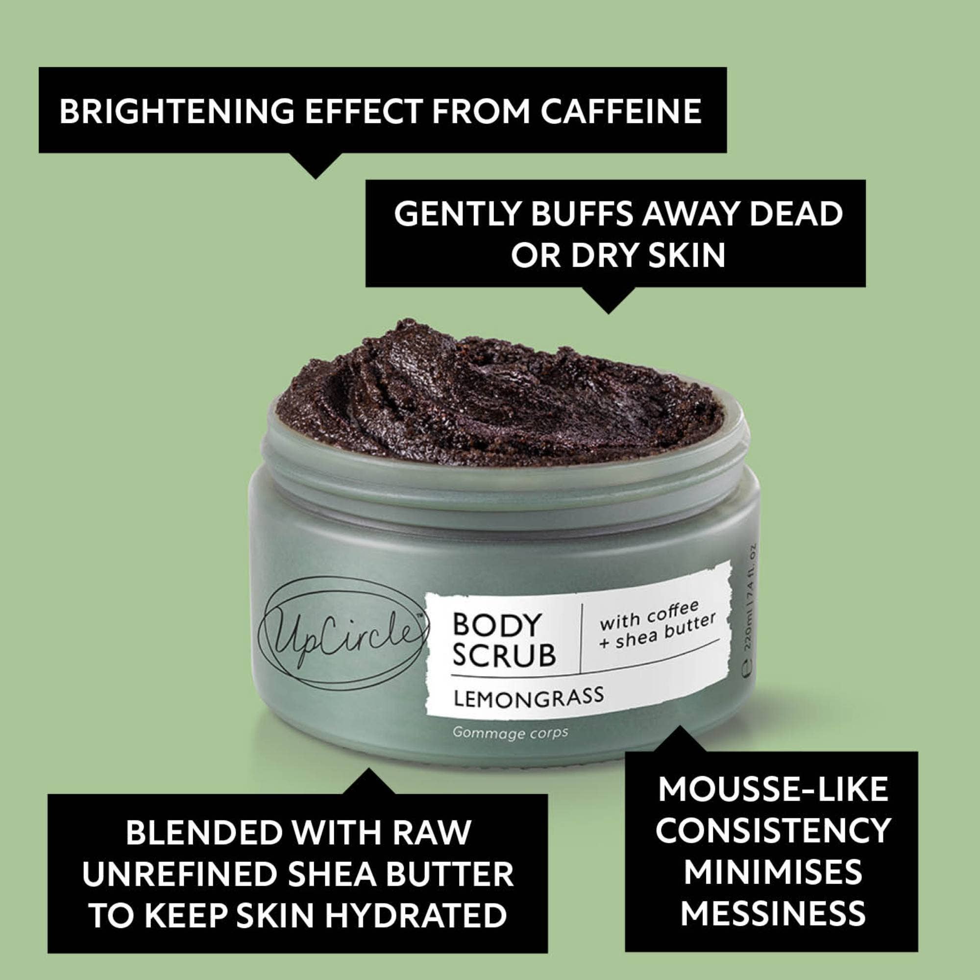 Upcircle I Lemongrass Body Scrub with Coffee + Shea Butter