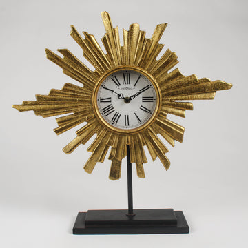 Gold Sunburst Clock