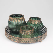 Load image into Gallery viewer, Antique Gold Mirrored Tray – Elegant Decorative Accent
