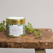 Load image into Gallery viewer, Woodland Fern &amp; Oakmoss Candle in a Matt Gold Tin
