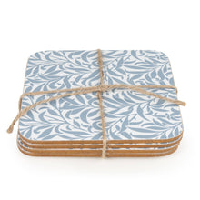 Load image into Gallery viewer, Jeff Banks Set of 4 Coasters – Leafy Trellis Blue 4pk
