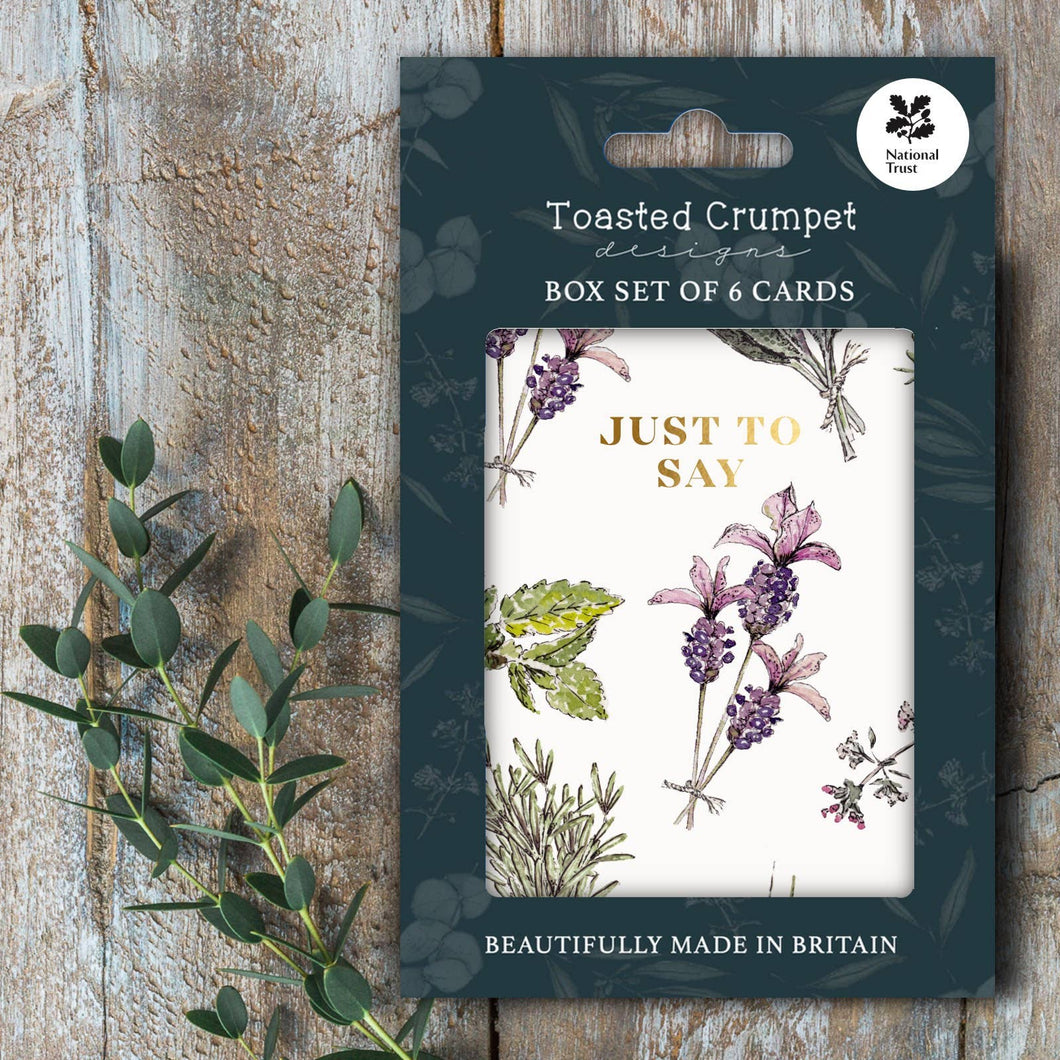 Just To Say (Kitchen Garden Pure) Set of 6 Cards
