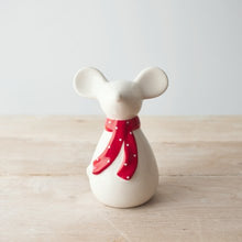 Load image into Gallery viewer, White Ceramic Mouse With Scarf
