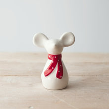 Load image into Gallery viewer, White Ceramic Mouse With Scarf
