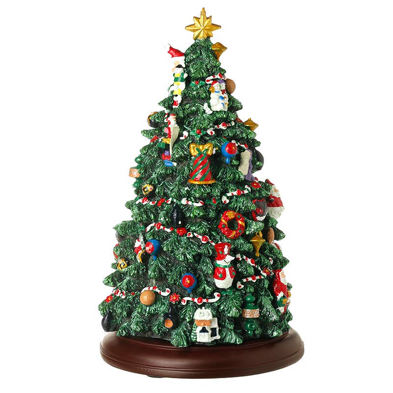 TALL CHRISTMAS TREE ON BROWN BASE