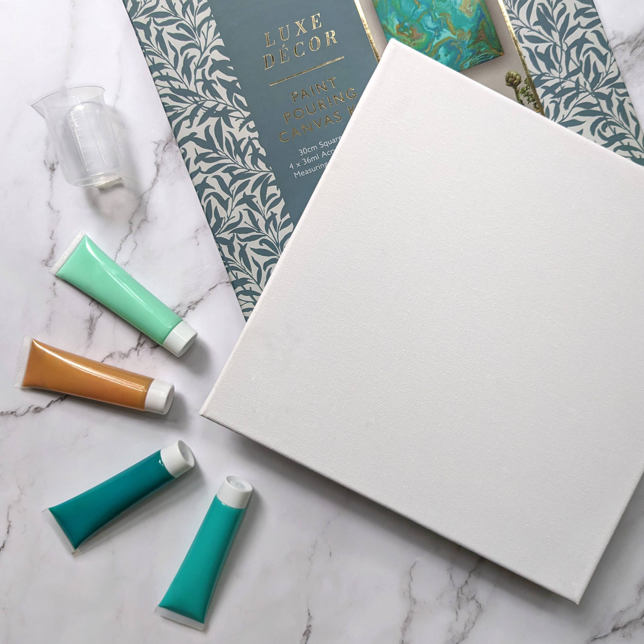 Luxe Decor Craft Kit - Paint Pouring Square Canvas