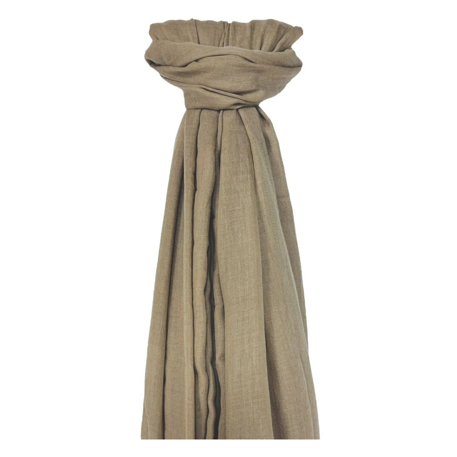 Big Plain Cotton Blend Scarf