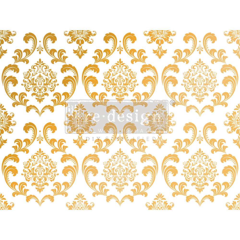 House of Damask Gold Foil Kacha Design I  Redesign with Prima Decor Transfer