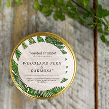 Load image into Gallery viewer, Woodland Fern &amp; Oakmoss Candle in a Matt Gold Tin
