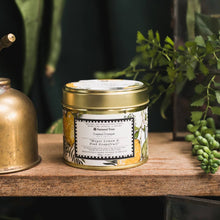 Load image into Gallery viewer, Meyer Lemon &amp; Pink Grapefruit Candle in a Matt Gold Tin
