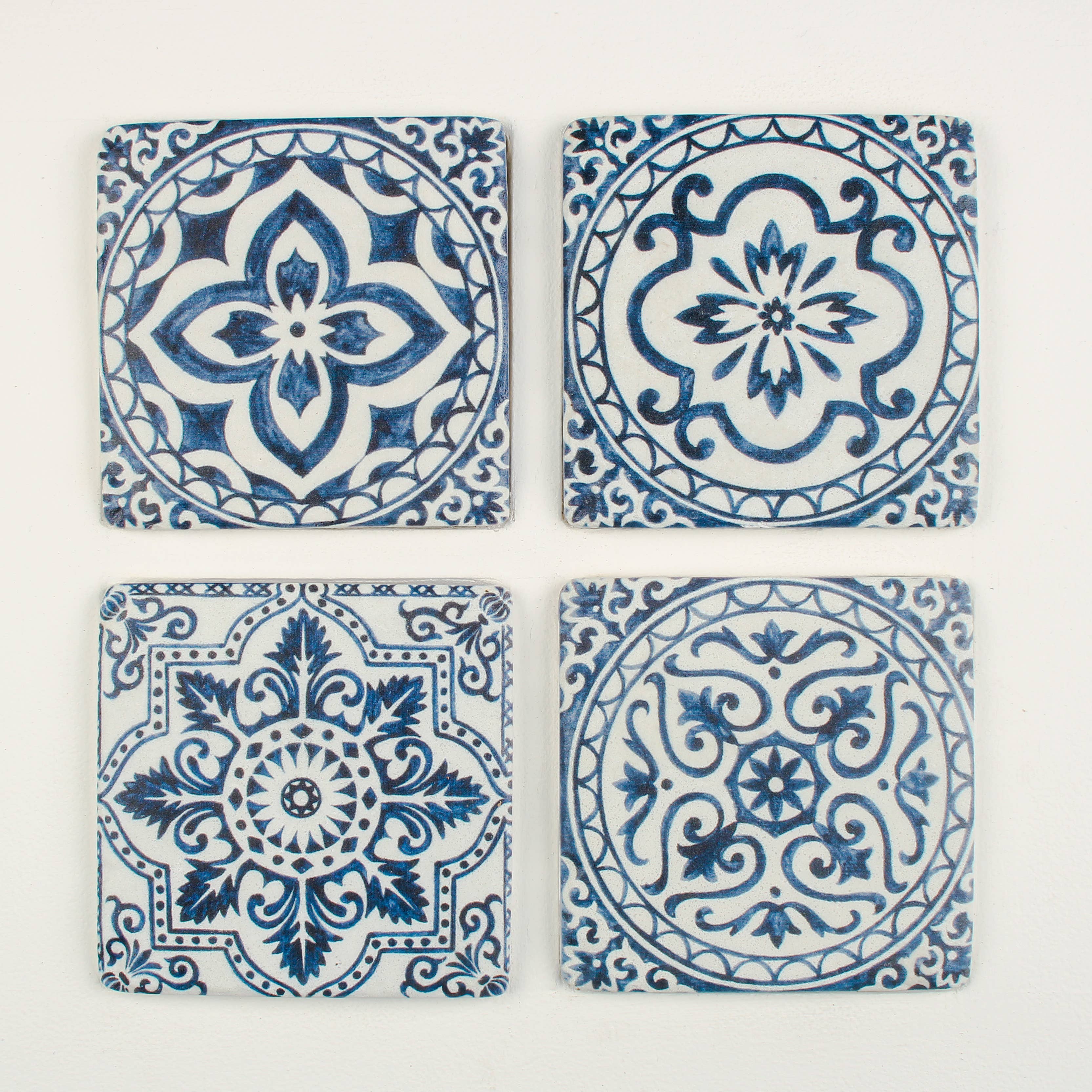 Coasters S/4 Blue Tiles