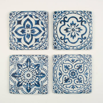 Coasters S/4 Blue Tiles
