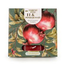 Load image into Gallery viewer, Set of 9 Tealights-  Forest Pine &amp; Pomegranate 6pk
