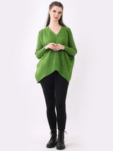 Load image into Gallery viewer, Batwing V-Neck Lagenlook Knitted Top
